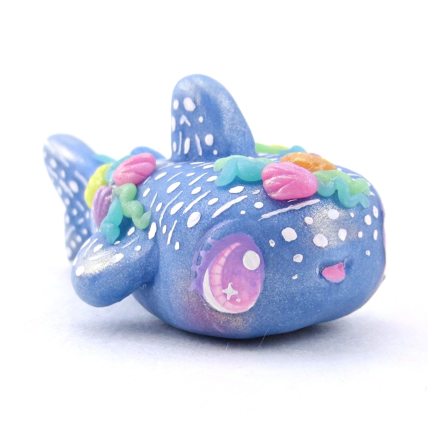 Seashell Blue Whale Shark Figurine - Polymer Clay Ocean Collection