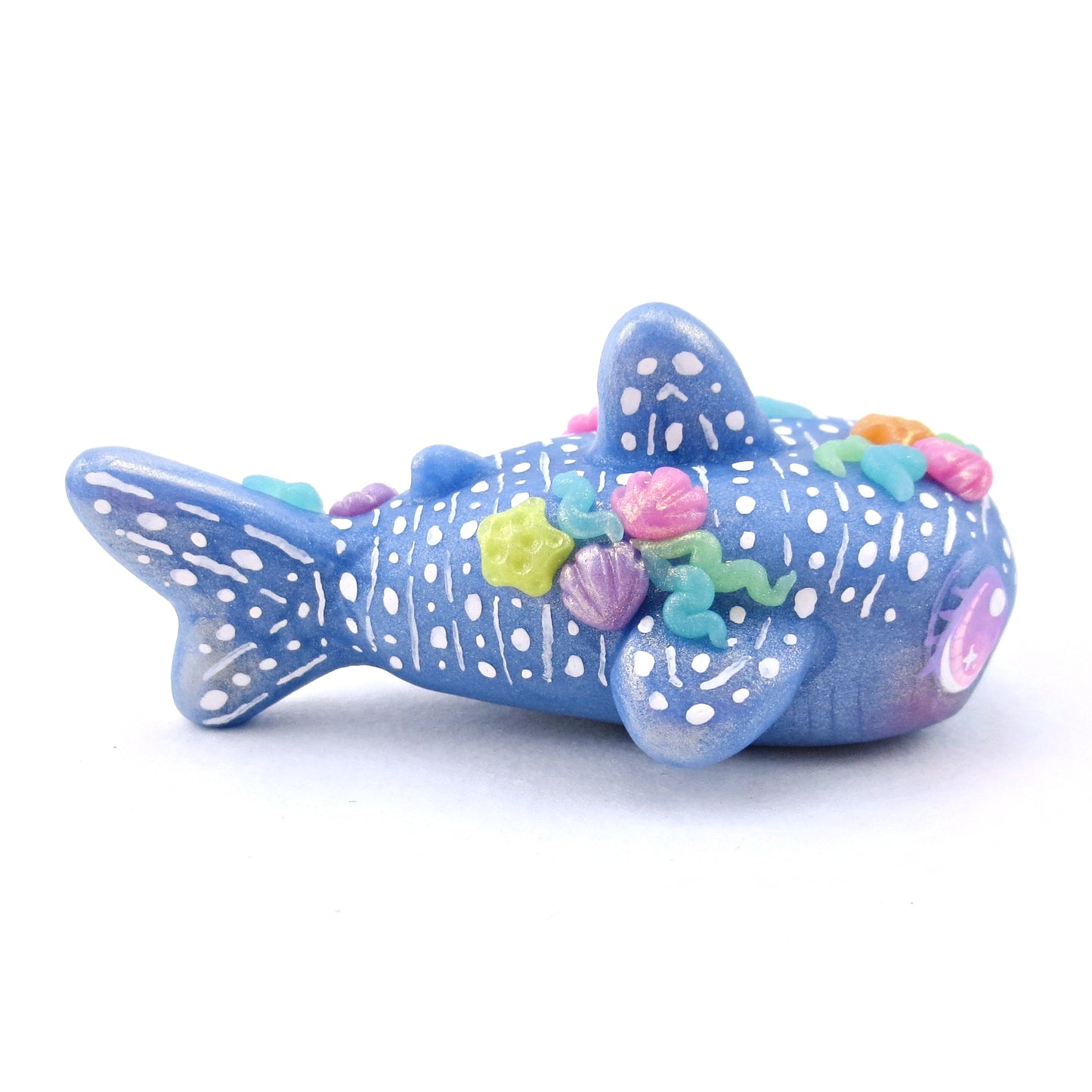 Seashell Blue Whale Shark Figurine - Polymer Clay Ocean Collection