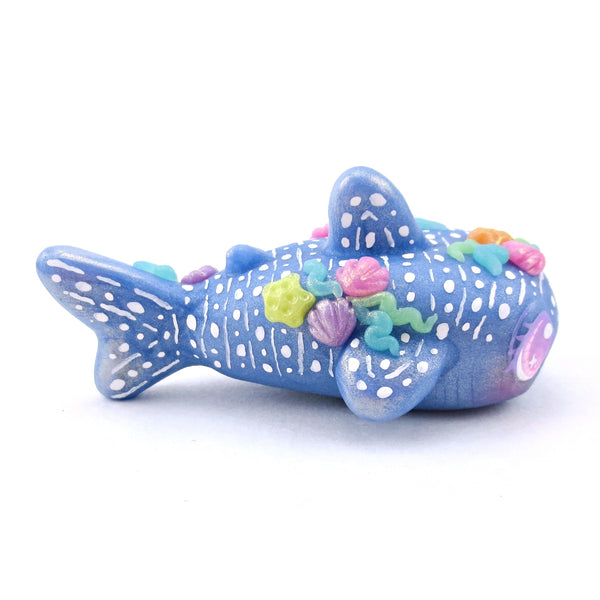 Seashell Blue Whale Shark Figurine - Polymer Clay Ocean Collection