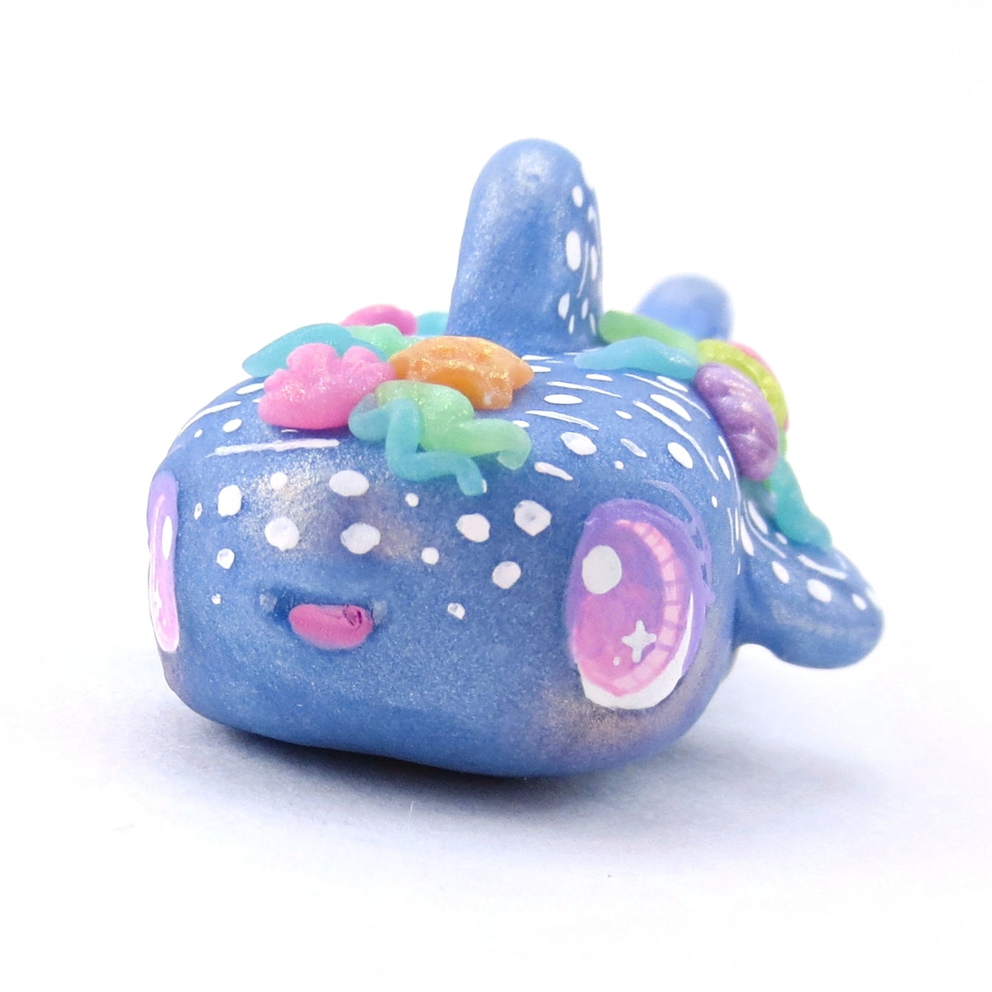 Seashell Blue Whale Shark Figurine - Polymer Clay Ocean Collection