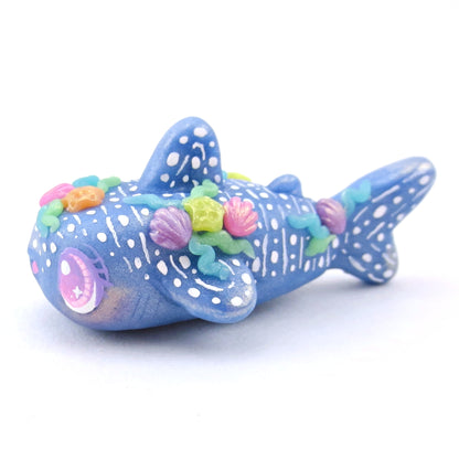 Seashell Blue Whale Shark Figurine - Polymer Clay Ocean Collection