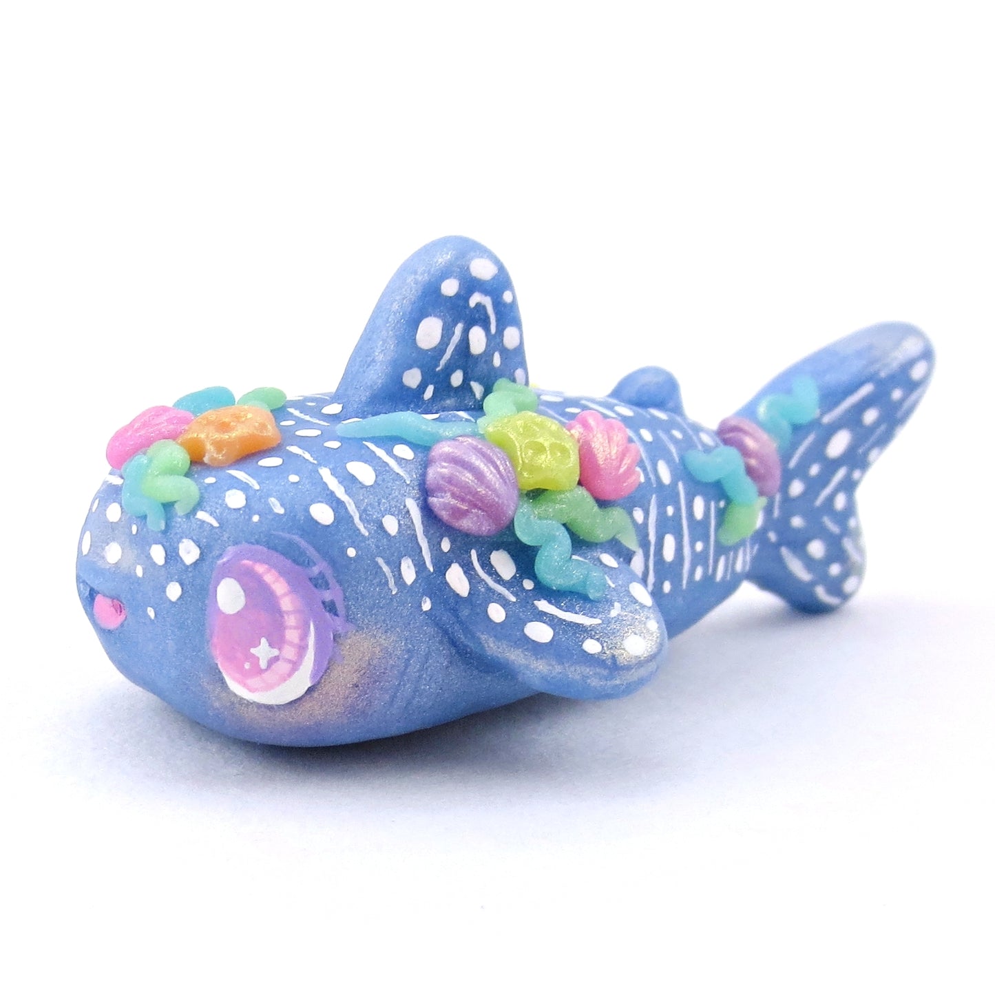 Seashell Blue Whale Shark Figurine - Polymer Clay Ocean Collection