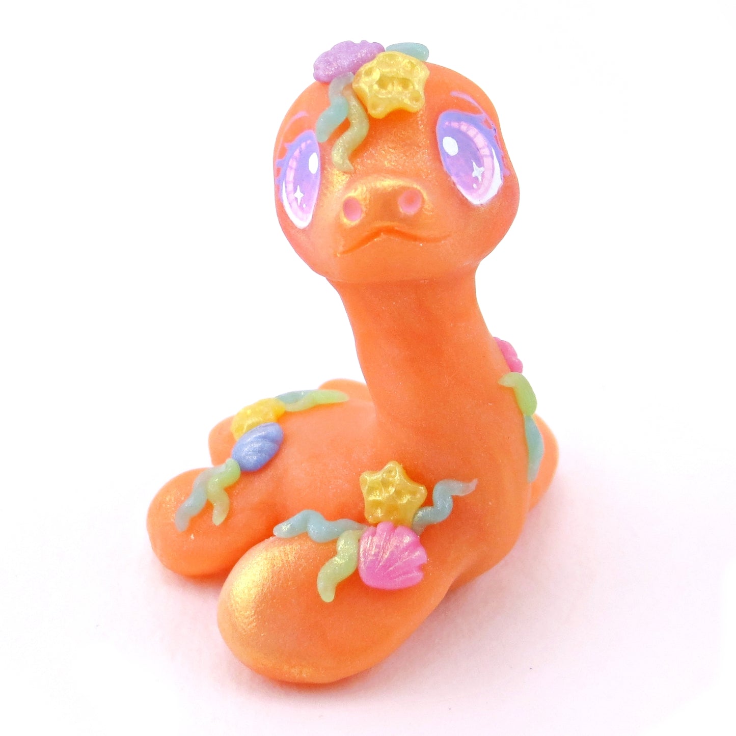 Seashell Nessie Figurine - Polymer Clay Ocean Collection