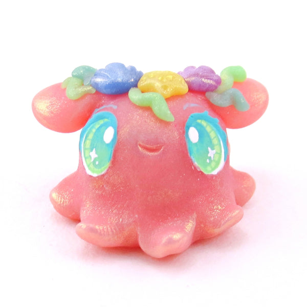 Seashell Pink Dumbo Octopus Figurine - Polymer Clay Ocean Collection