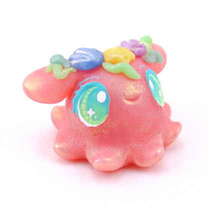 Seashell Pink Dumbo Octopus Figurine - Polymer Clay Ocean Collection