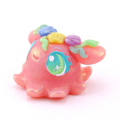 Seashell Pink Dumbo Octopus Figurine - Polymer Clay Ocean Collection