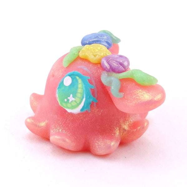 Seashell Pink Dumbo Octopus Figurine - Polymer Clay Ocean Collection