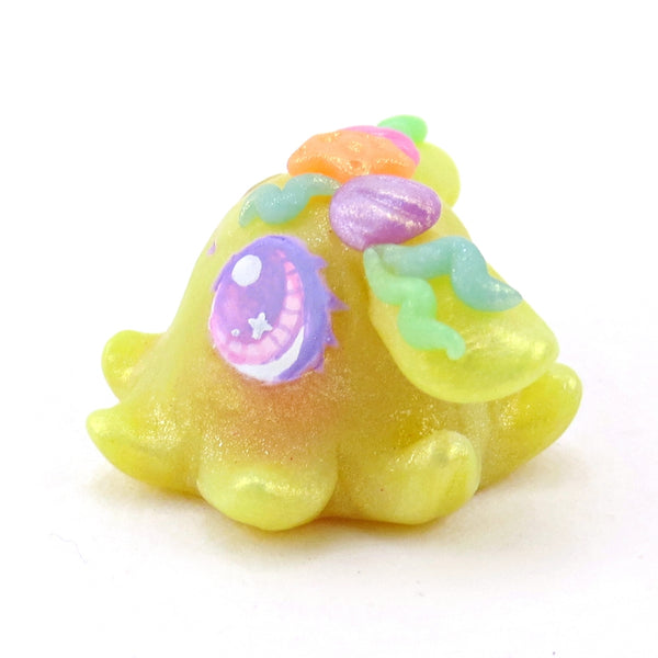 Seashell Yellow Dumbo Octopus Figurine - Polymer Clay Ocean Collection