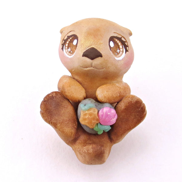 Sitting Otter Figurine - Polymer Clay Ocean Collection