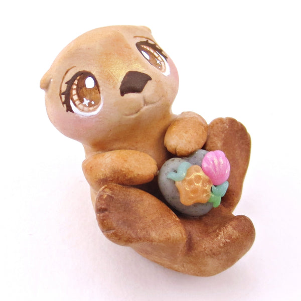 Sitting Otter Figurine - Polymer Clay Ocean Collection