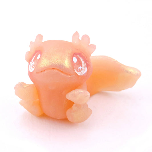 Waving Pink Axolotl Figurine - Polymer Clay Ocean Collection