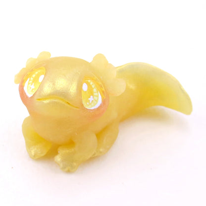 Sitting Golden Axolotl Figurine - Polymer Clay Ocean Collection