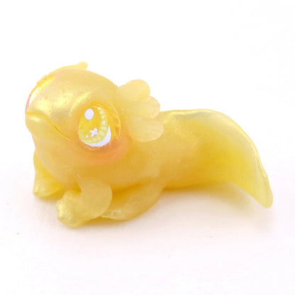 Sitting Golden Axolotl Figurine - Polymer Clay Ocean Collection