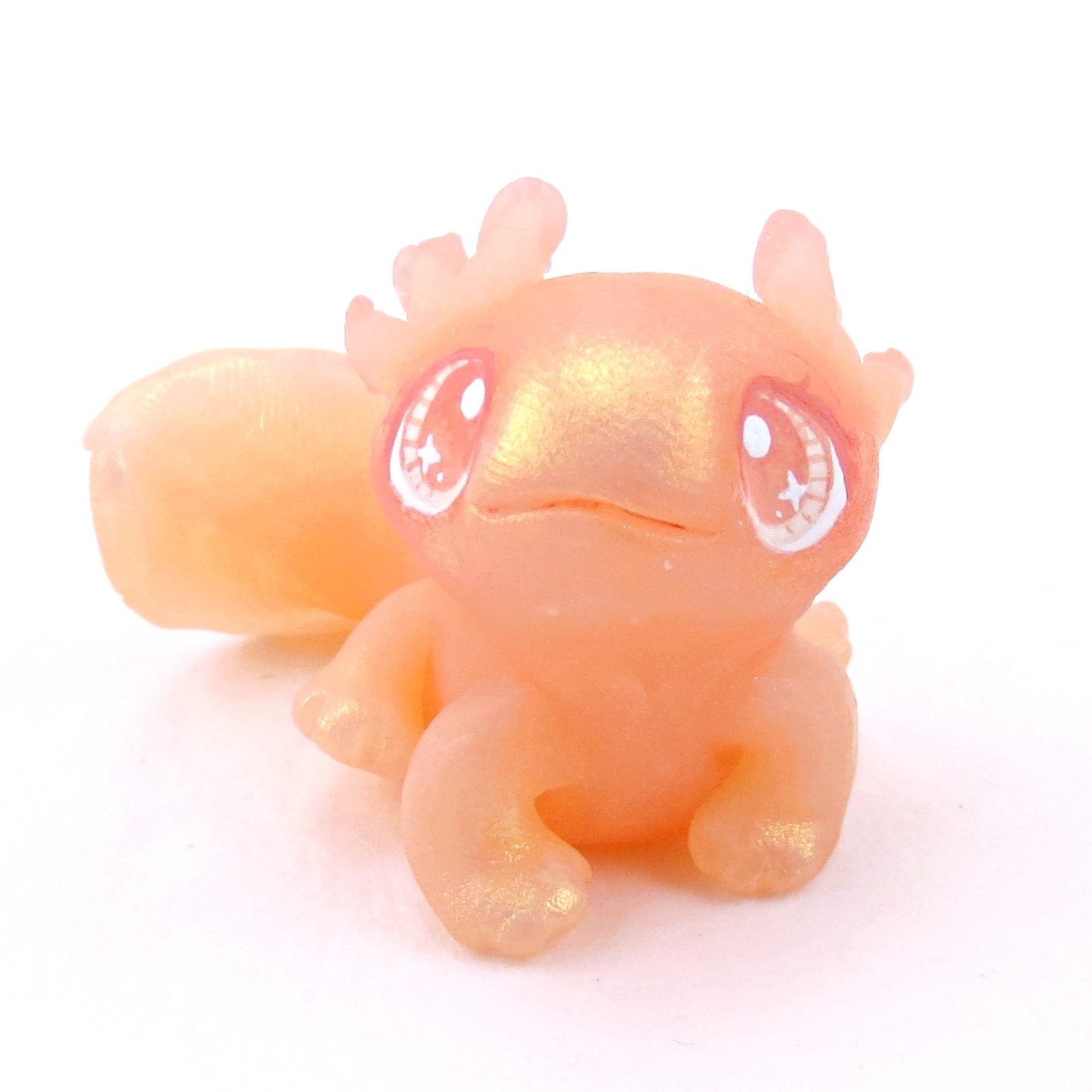 Sitting Pink Axolotl Figurine - Polymer Clay Ocean Collection