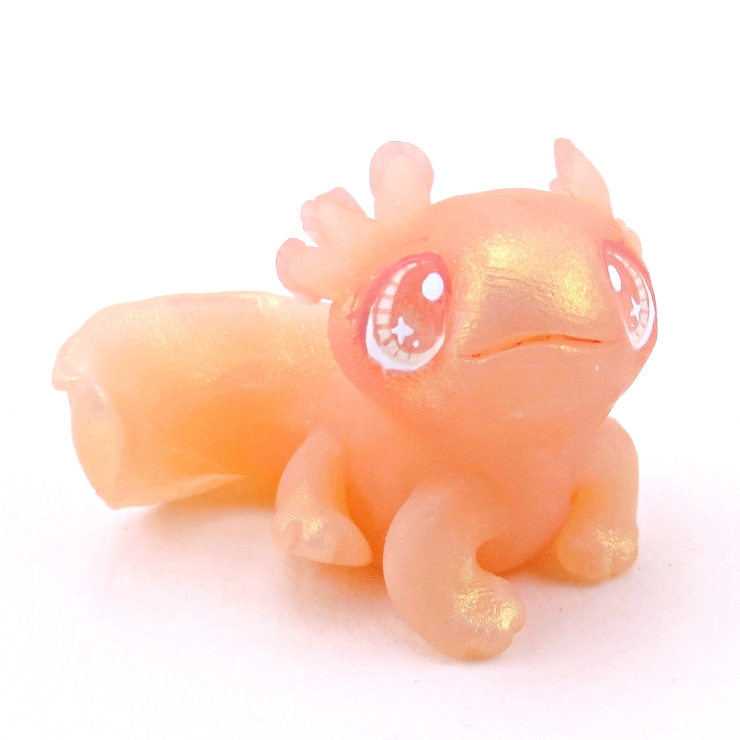 Sitting Pink Axolotl Figurine - Polymer Clay Ocean Collection