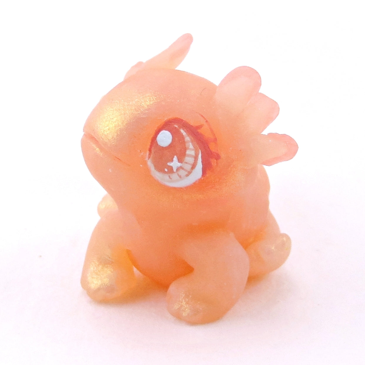 Sitting Pink Axolotl Figurine - Polymer Clay Ocean Collection