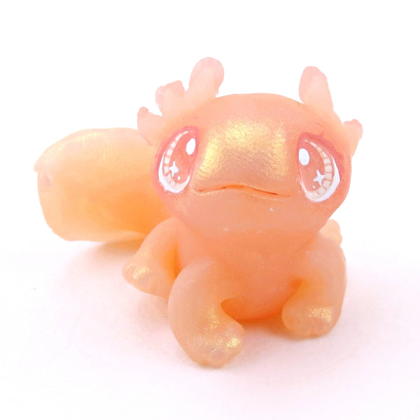 Sitting Pink Axolotl Figurine - Polymer Clay Ocean Collection