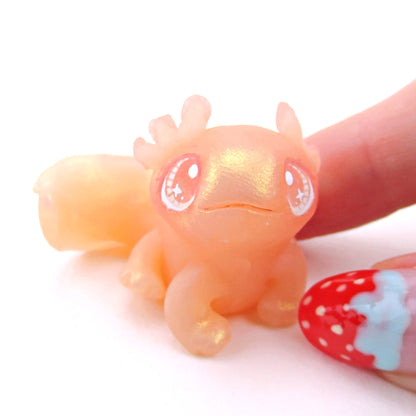 Sitting Pink Axolotl Figurine - Polymer Clay Ocean Collection