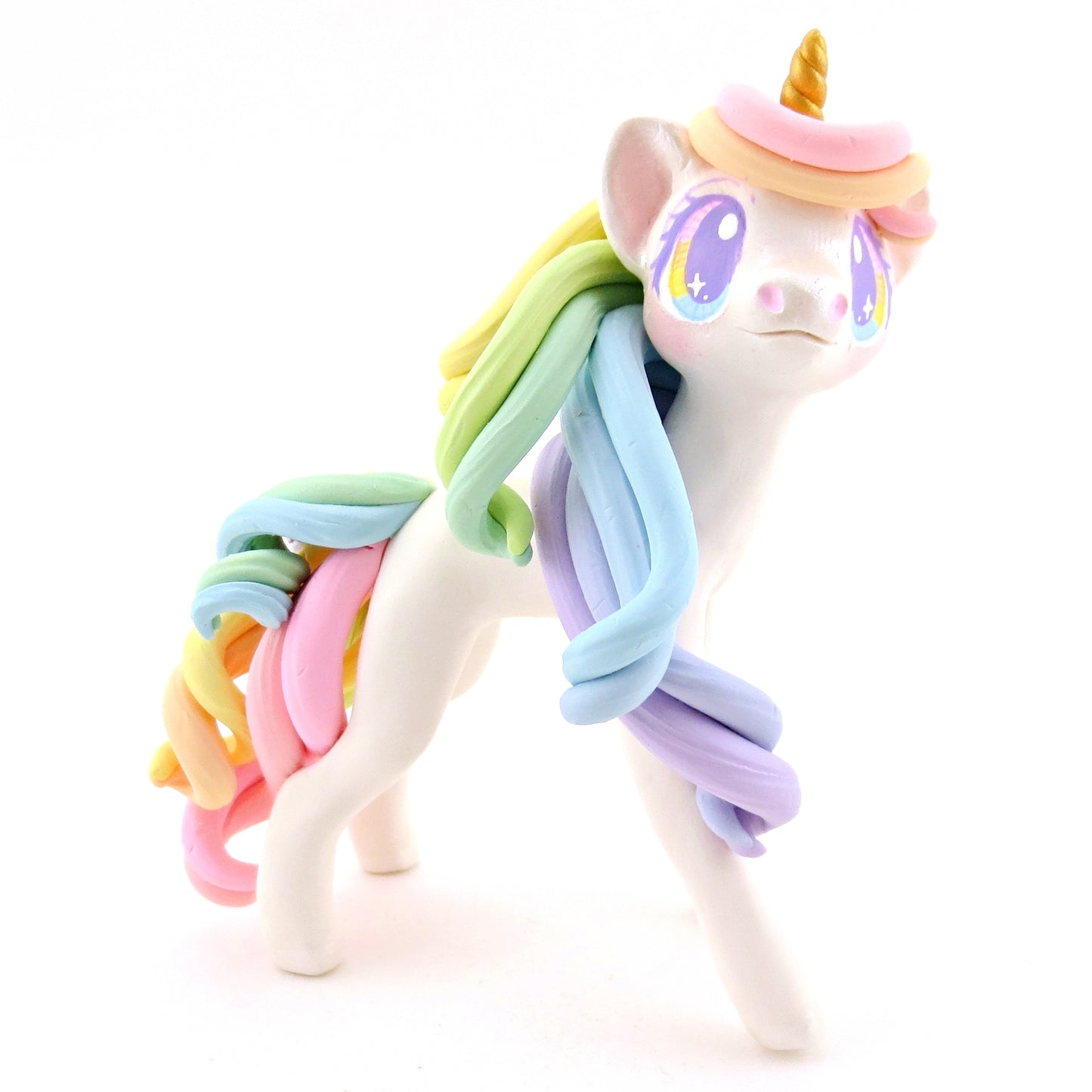 Rainbow Unicorn Figurine - Polymer Clay Rainbow Animals