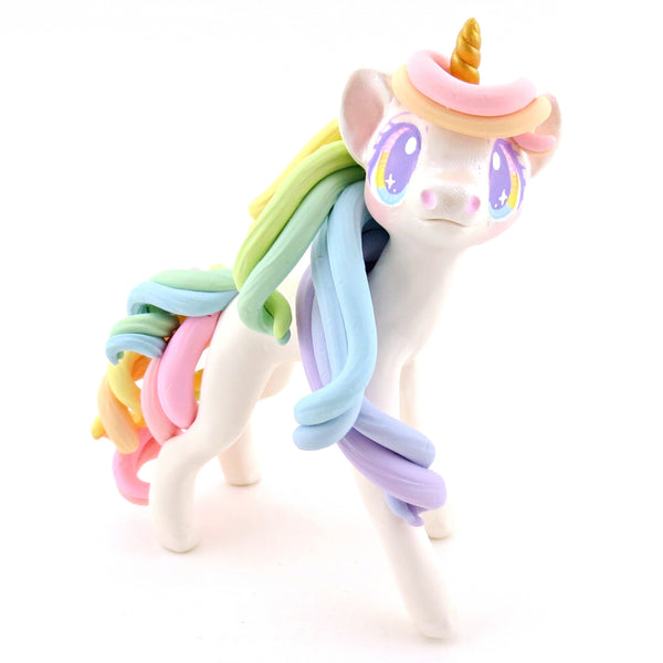 Rainbow Unicorn Figurine - Polymer Clay Rainbow Animals