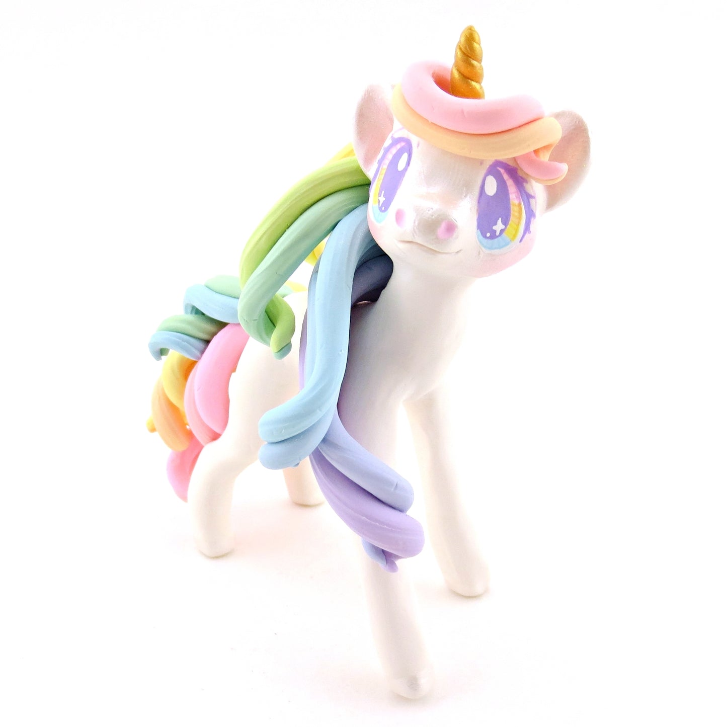 Rainbow Unicorn Figurine - Polymer Clay Rainbow Animals