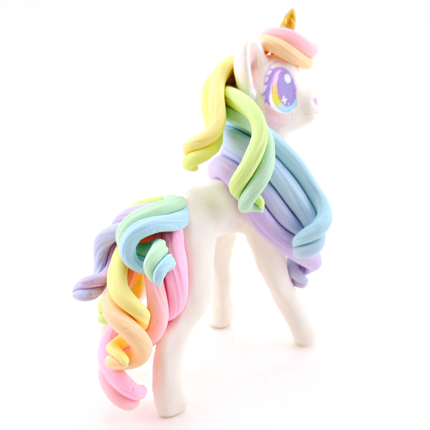 Rainbow Unicorn Figurine - Polymer Clay Rainbow Animals