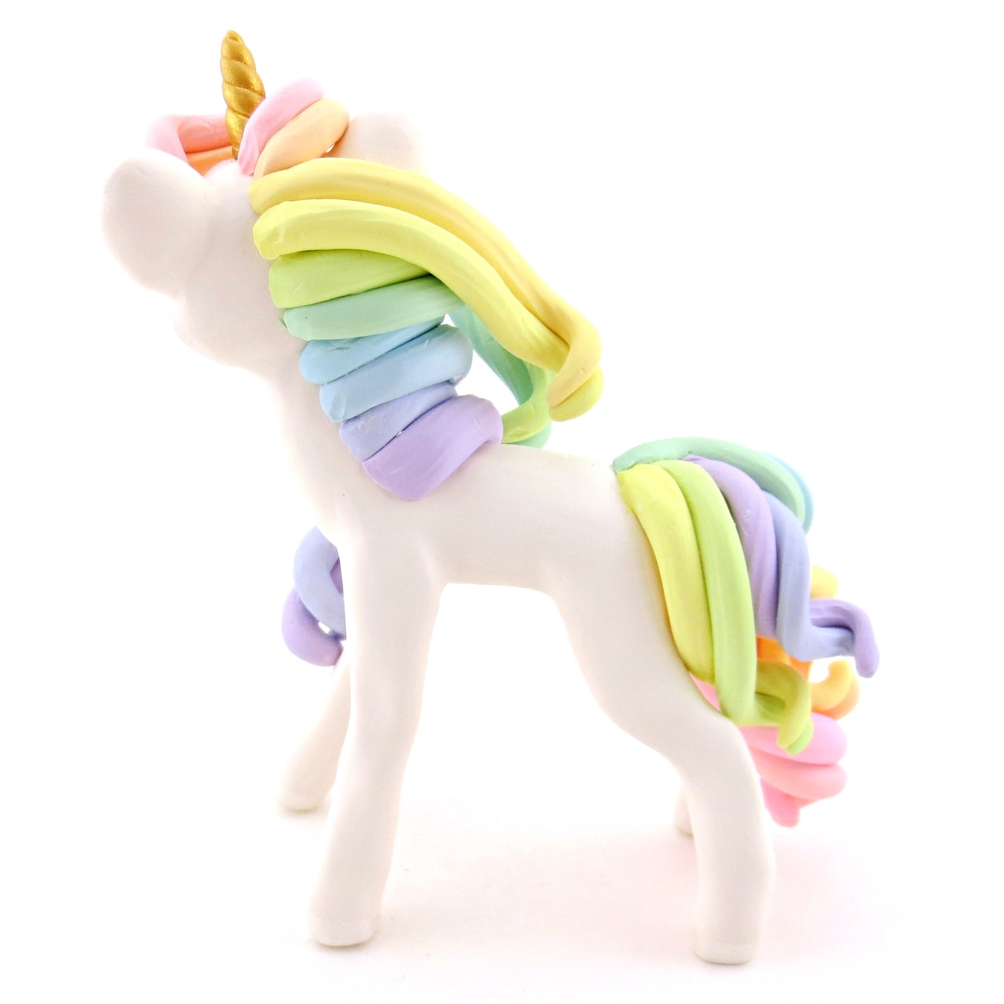 Rainbow Unicorn Figurine - Polymer Clay Rainbow Animals