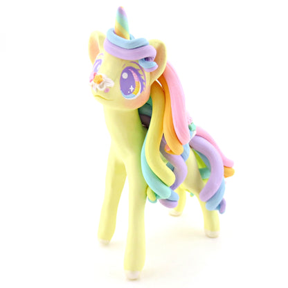 Rainbow Dessert Unicorn Figurine - Polymer Clay Rainbow Animals