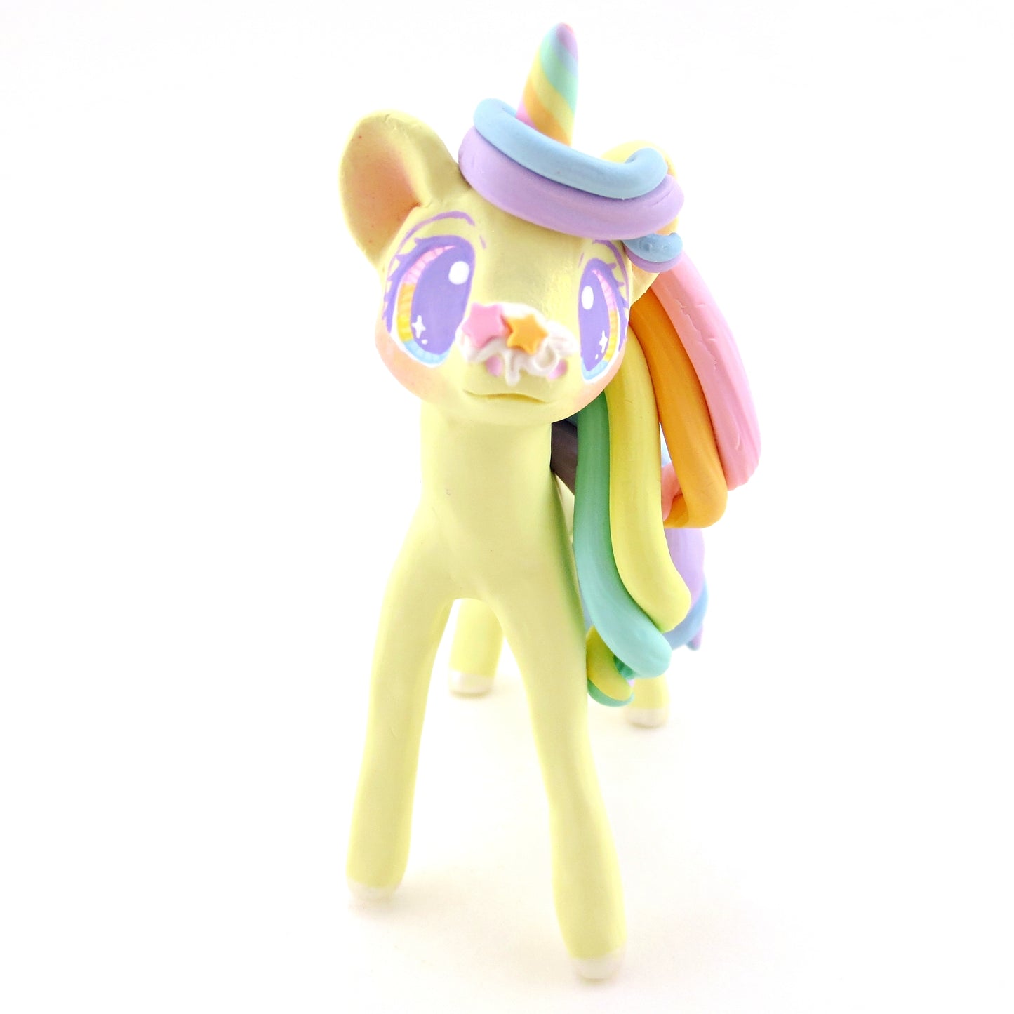 Rainbow Dessert Unicorn Figurine - Polymer Clay Rainbow Animals