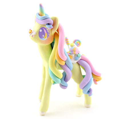 Rainbow Dessert Unicorn Figurine - Polymer Clay Rainbow Animals