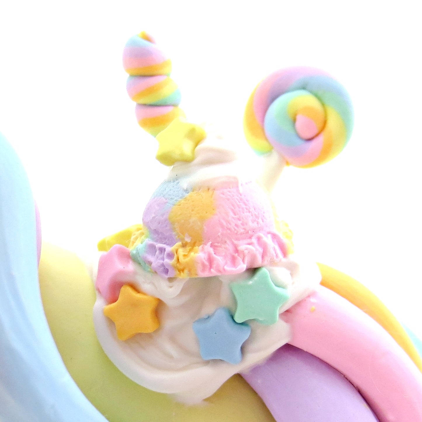 Rainbow Dessert Unicorn Figurine - Polymer Clay Rainbow Animals