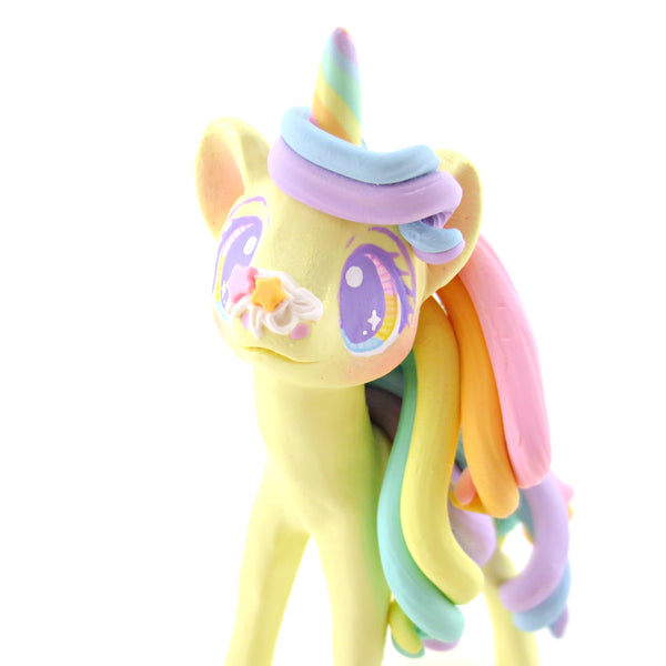 Rainbow Dessert Unicorn Figurine - Polymer Clay Rainbow Animals
