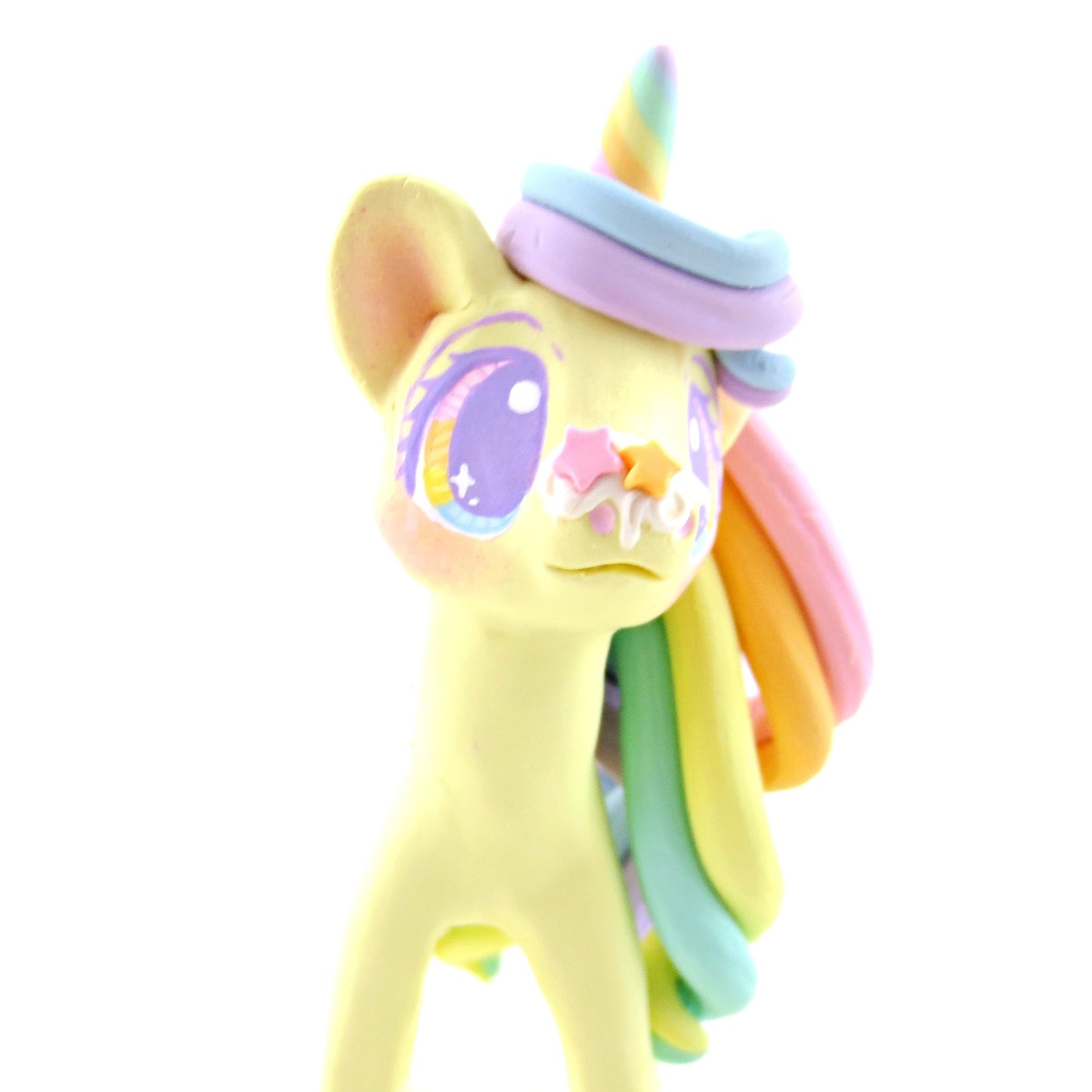 Rainbow Dessert Unicorn Figurine - Polymer Clay Rainbow Animals