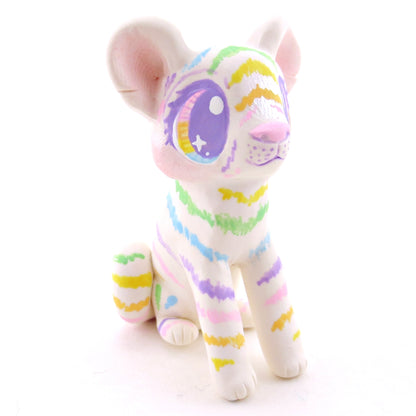 Rainbow Tiger Cub Figurine - Version 1 - Polymer Clay Rainbow Animals