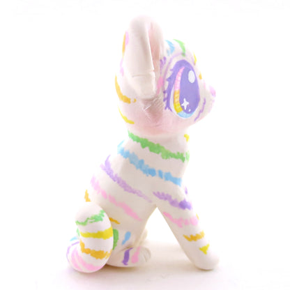 Rainbow Tiger Cub Figurine - Version 1 - Polymer Clay Rainbow Animals