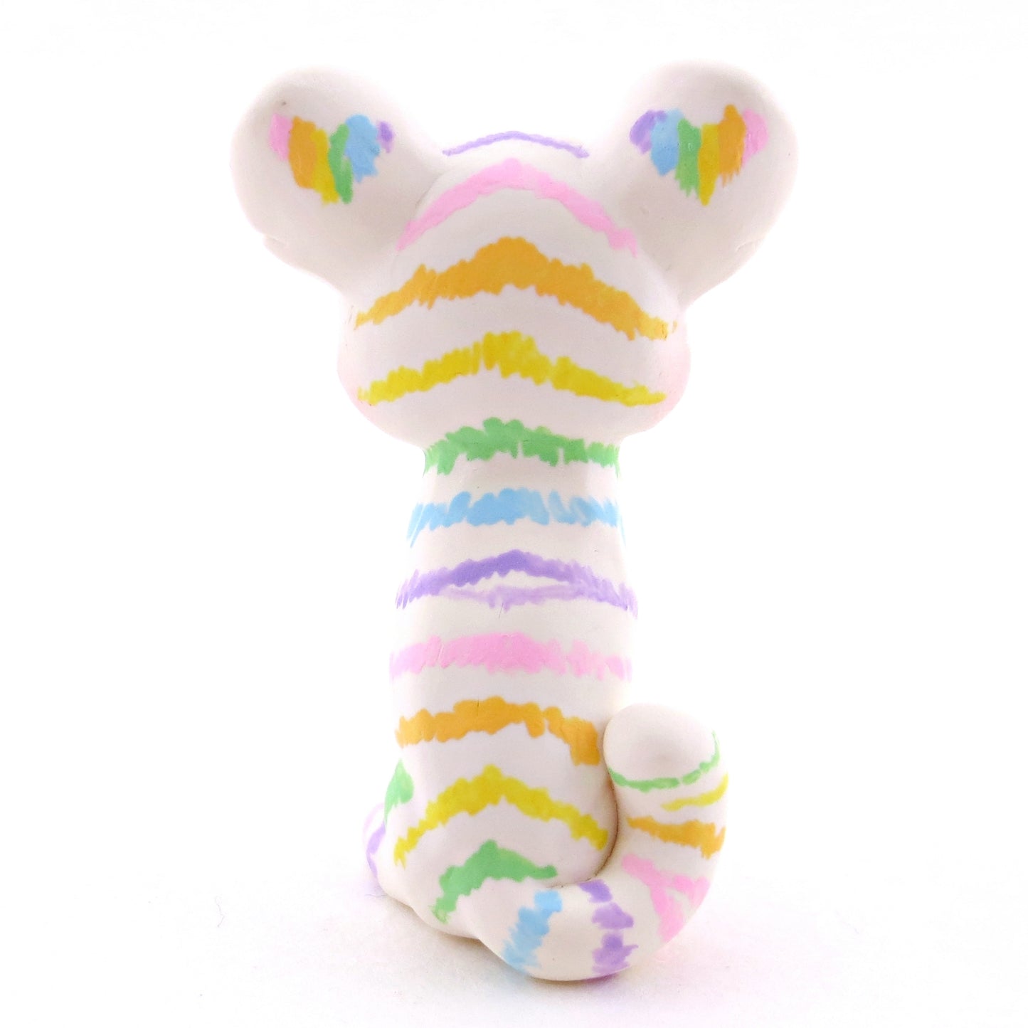 Rainbow Tiger Cub Figurine - Version 1 - Polymer Clay Rainbow Animals