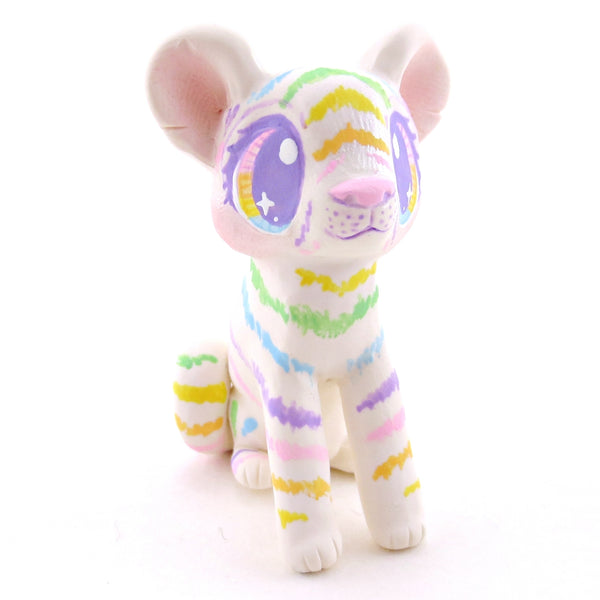 Rainbow Tiger Cub Figurine - Version 1 - Polymer Clay Rainbow Animals