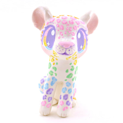 Rainbow Leopard Cub Figurine - Version 1 - Polymer Clay Rainbow Animals