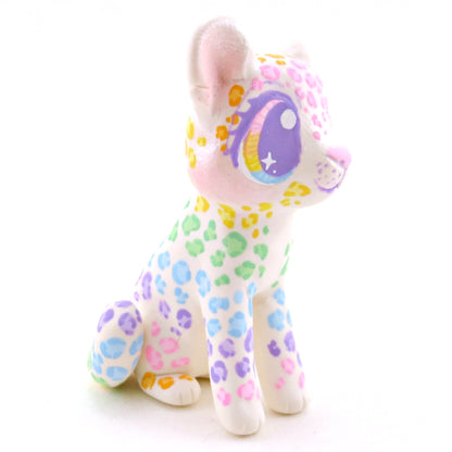 Rainbow Leopard Cub Figurine - Version 1 - Polymer Clay Rainbow Animals