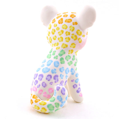 Rainbow Leopard Cub Figurine - Version 1 - Polymer Clay Rainbow Animals