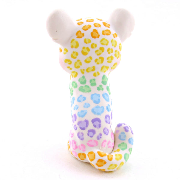 Rainbow Leopard Cub Figurine - Version 1 - Polymer Clay Rainbow Animals