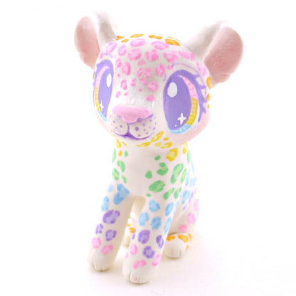 Rainbow Leopard Cub Figurine - Version 1 - Polymer Clay Rainbow Animals