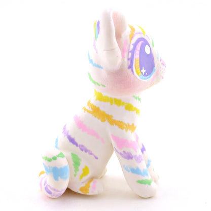 Rainbow Tiger Cub Figurine - Version 2 - Polymer Clay Rainbow Animals