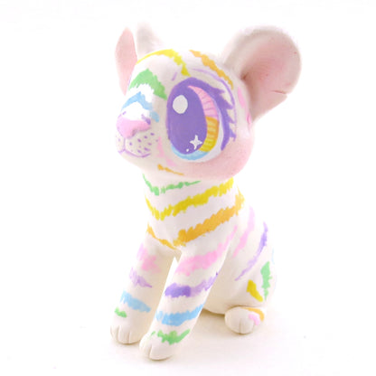 Rainbow Tiger Cub Figurine - Version 2 - Polymer Clay Rainbow Animals