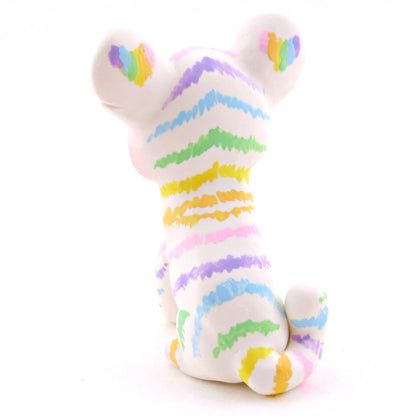 Rainbow Tiger Cub Figurine - Version 2 - Polymer Clay Rainbow Animals