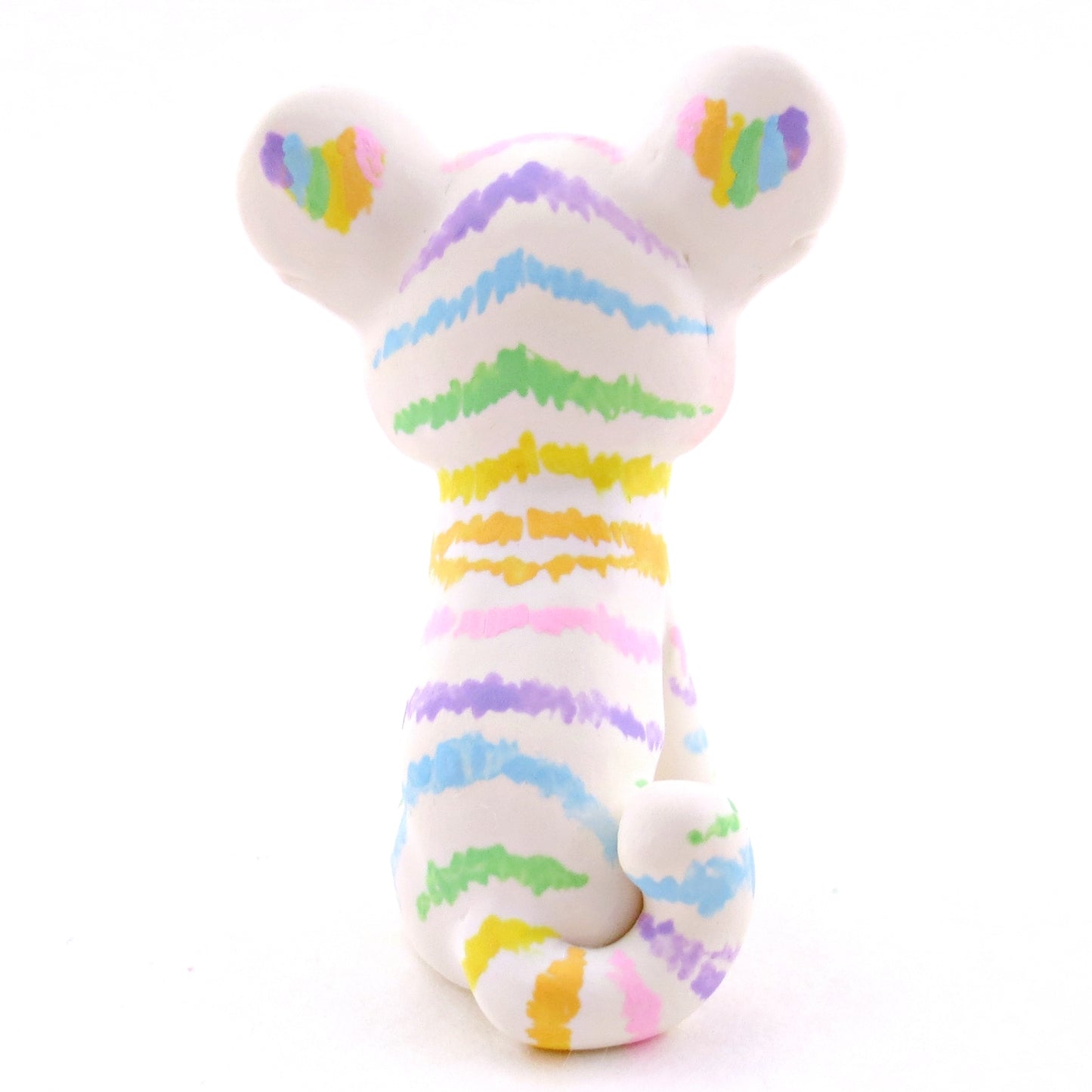 Rainbow Tiger Cub Figurine - Version 2 - Polymer Clay Rainbow Animals