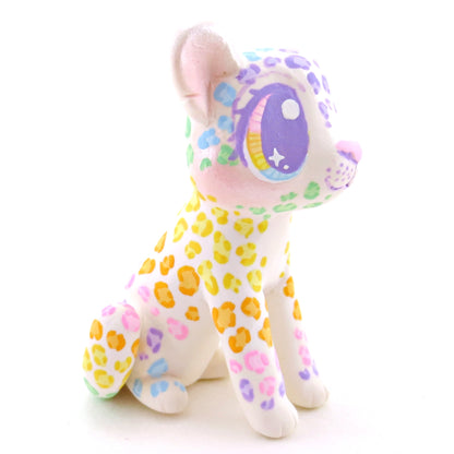 Rainbow Leopard Cub Figurine - Version 2 - Polymer Clay Rainbow Animals