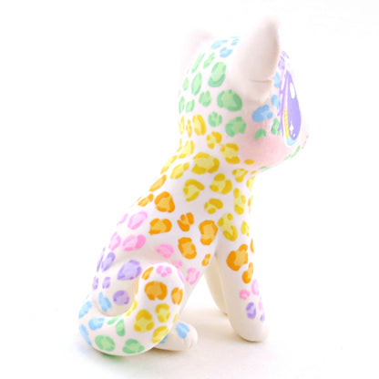 Rainbow Leopard Cub Figurine - Version 2 - Polymer Clay Rainbow Animals