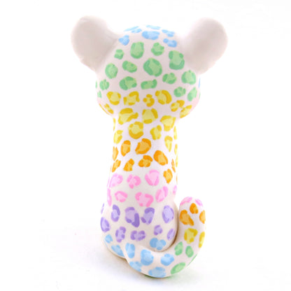 Rainbow Leopard Cub Figurine - Version 2 - Polymer Clay Rainbow Animals