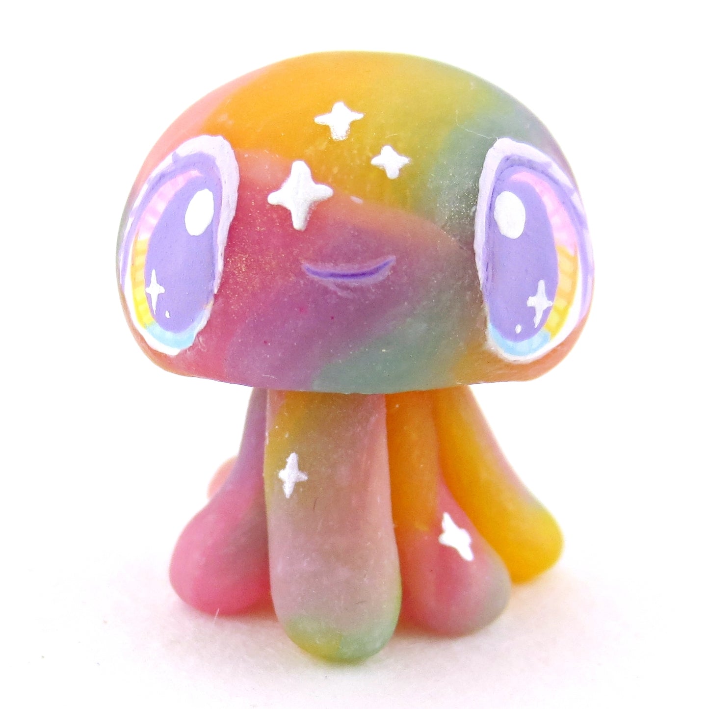 Baby Rainbow Jellyfish Figurine - Polymer Clay Rainbow Animals